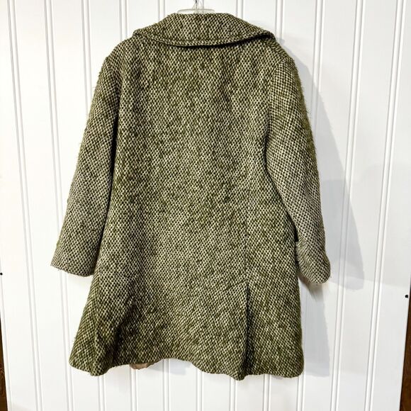 Vintage DAVIS OF BOSTON LAZAROUS Pea Coat Women Green Woven Double Breasted - Picture 5 of 5